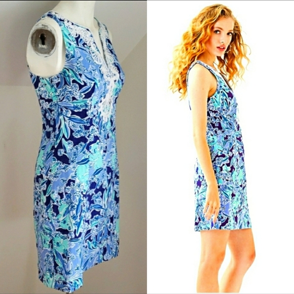 Lilly Pulitzer GABBY SHIFT Dress Royal Purple Koalafications Sleeveless Zip S 0 - Picture 2 of 16